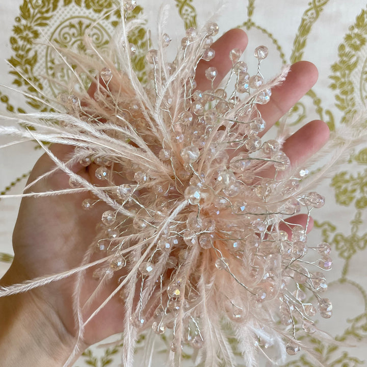 Light pink feathers headpiece