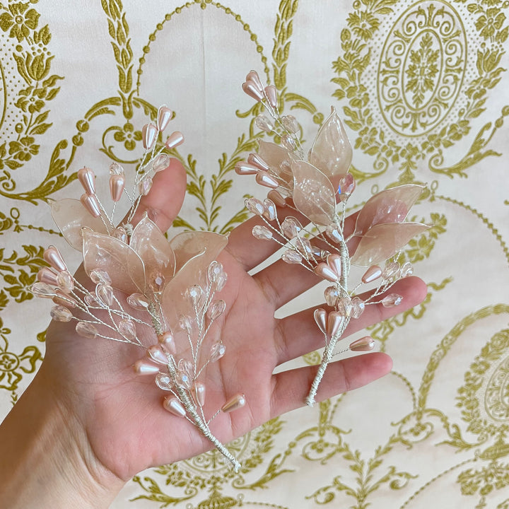 Light pink pair headpiece