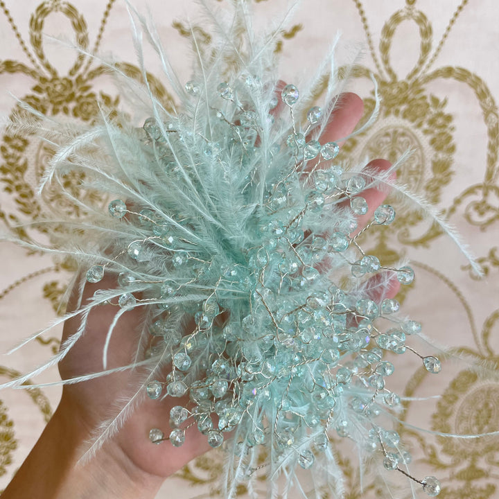 Mint feathers headpiece