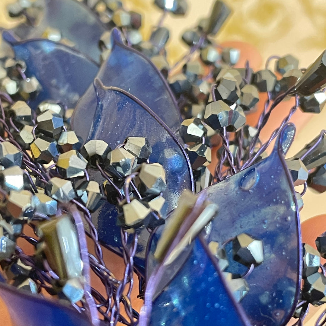 Navy blue hair vine with comb