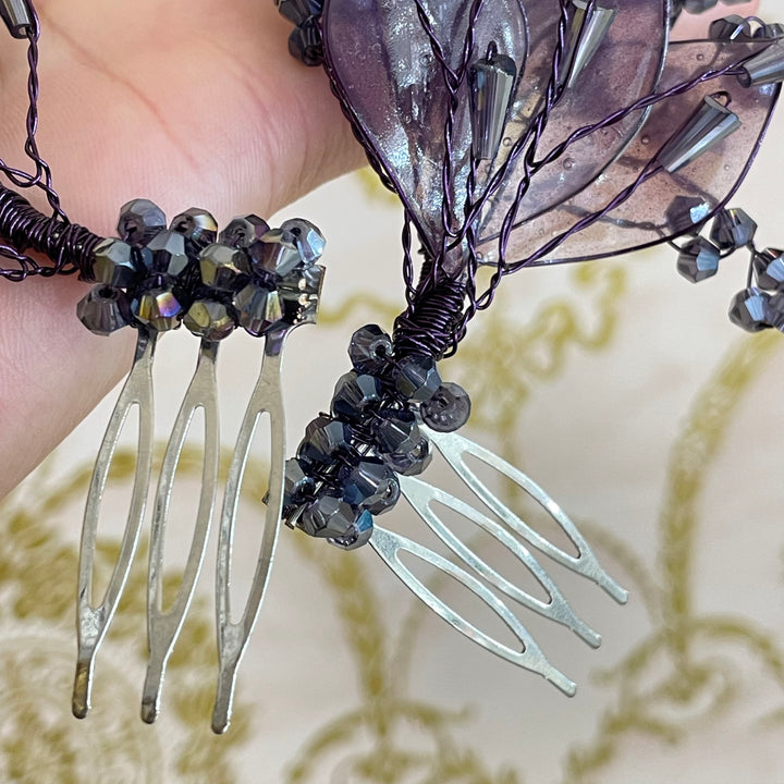 Purple hair vine with comb