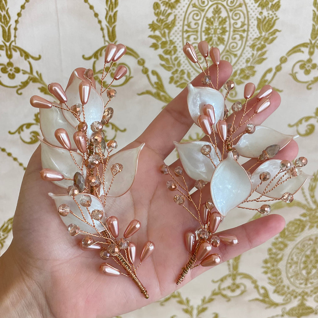 Rose gold pair headpiece