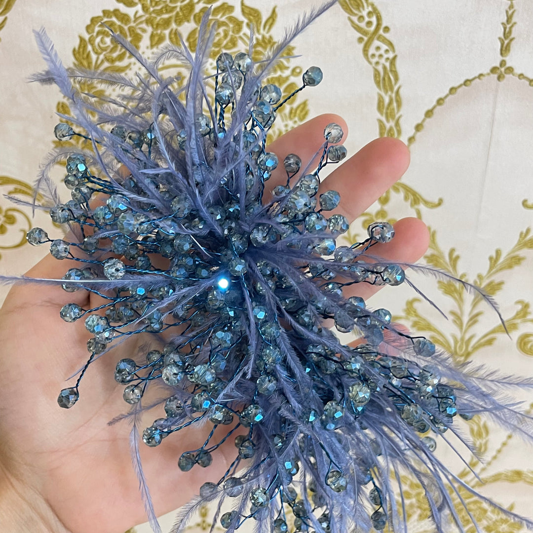 Royal blue feathers headpiece