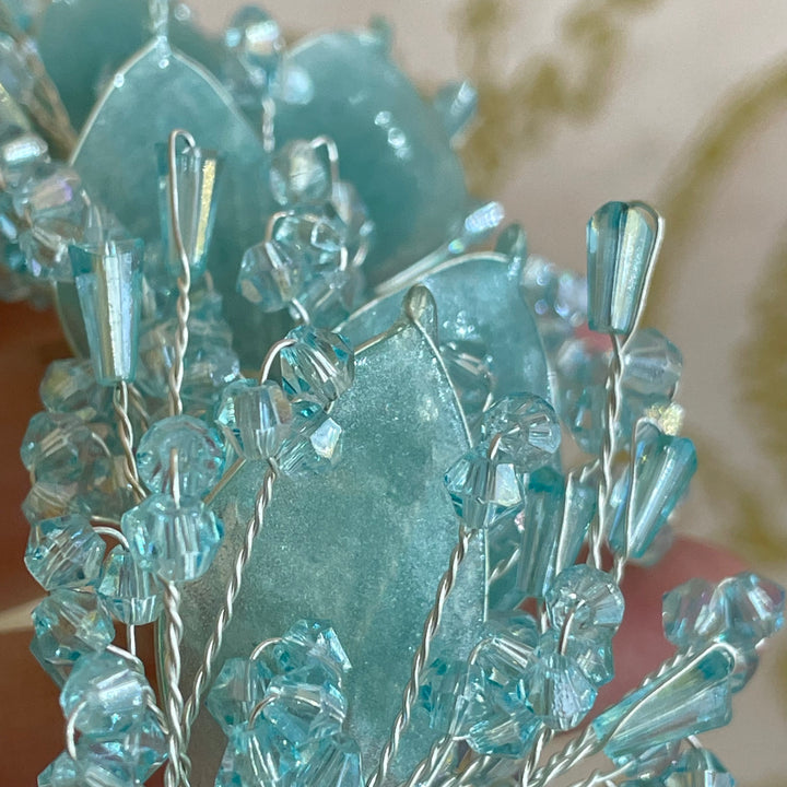 Mint hair vine with comb