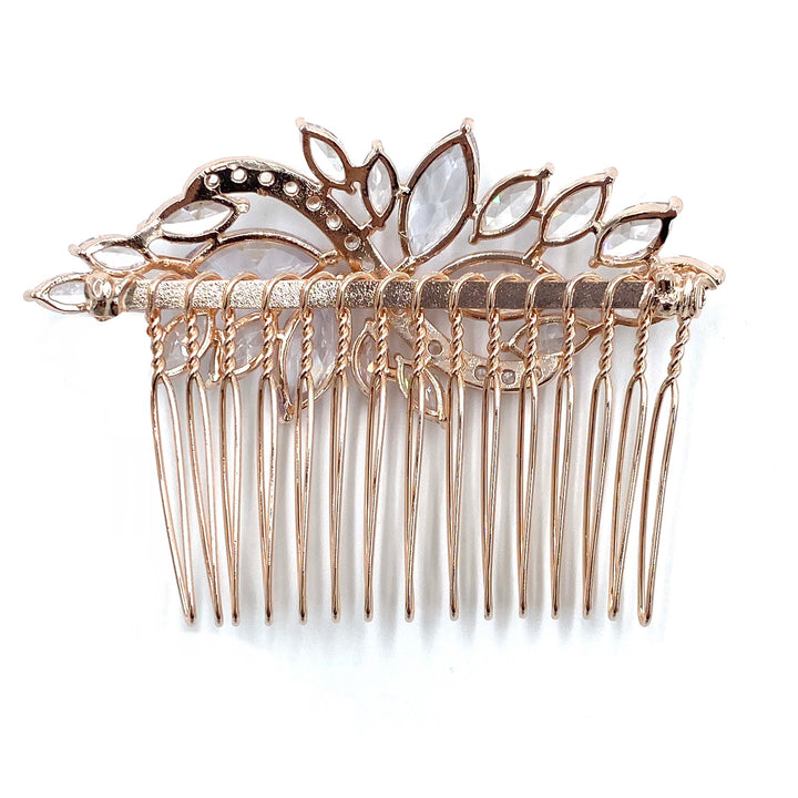 Rose gold comb in marquise zircones