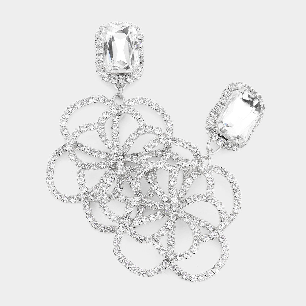 Embellished Flower Dangle Earrings