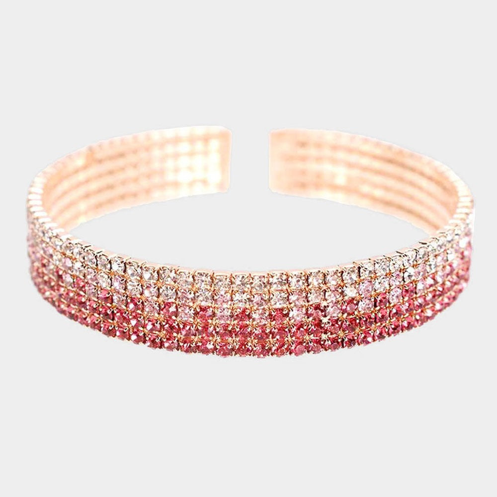 Rhinestone Crystal Cuff Evening Bracelet