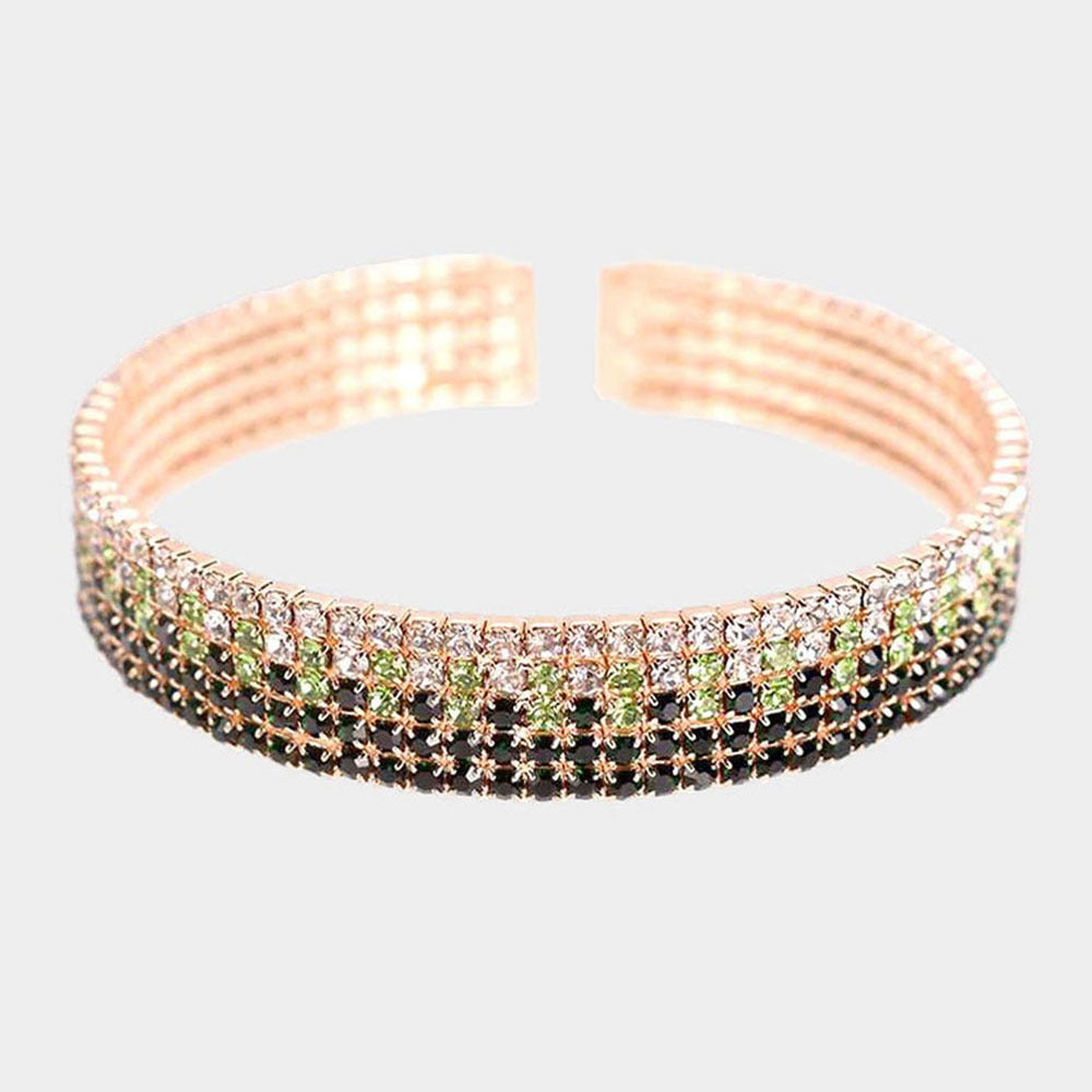 Green and black Rhinestone Bracelet