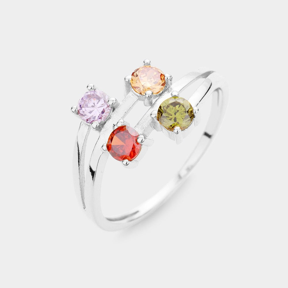 Multicolour zircone ring