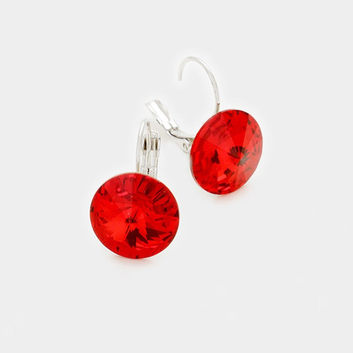 Genuine Austrian Round Crystal Hook Earrings