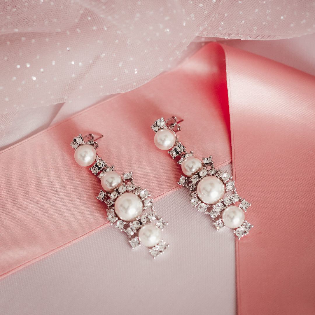 ELEGANT 3PCS PEARL SET Swarovski Crystals