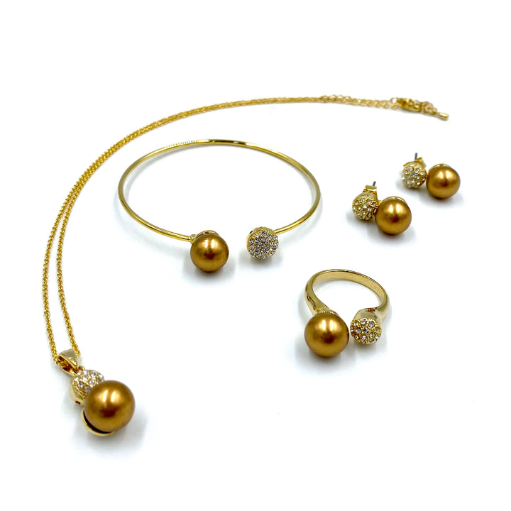 Bronze pearl gold plated set