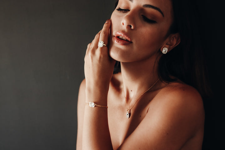 Swarovski Crystal Square Pendant Set