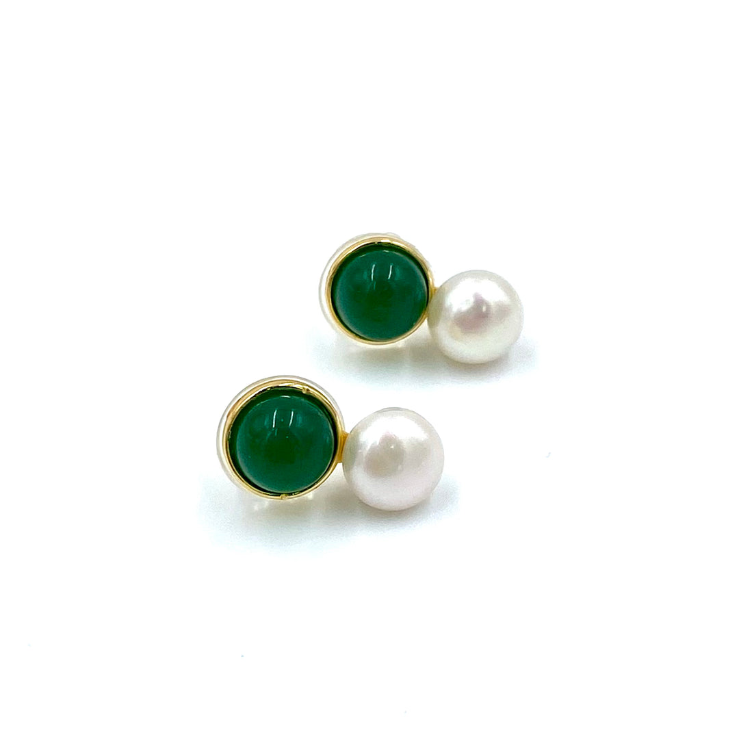 ELEGANT green and PEARL SET