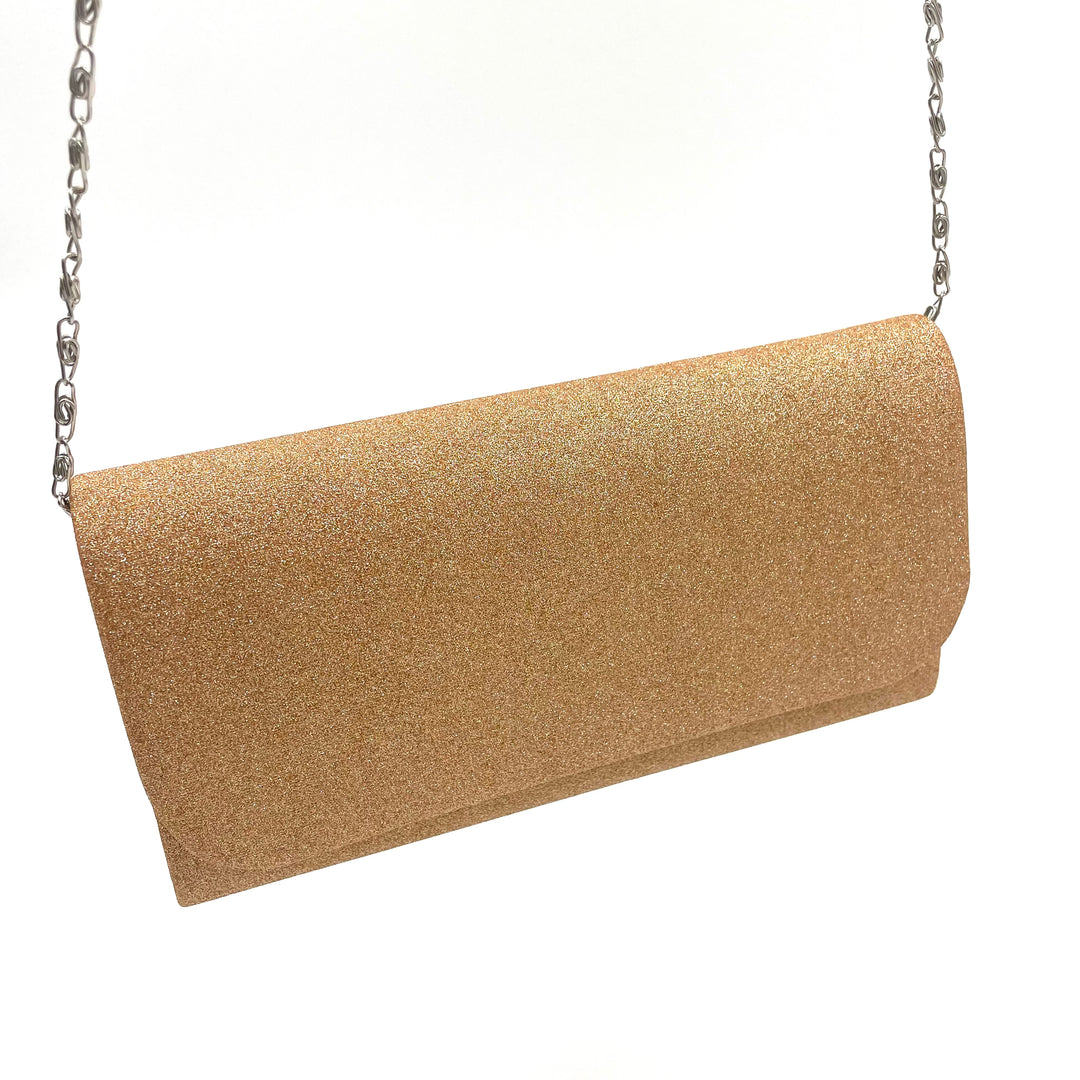 Rose gold evening clutch bag