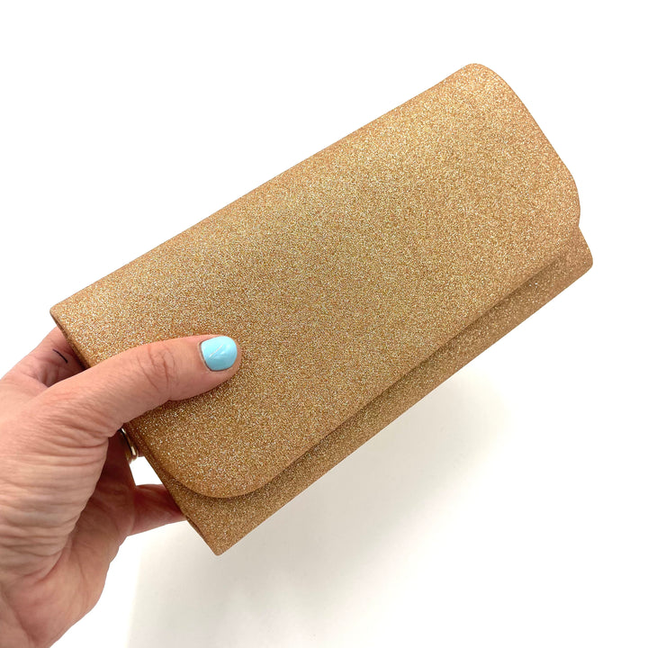 Rose gold evening clutch bag