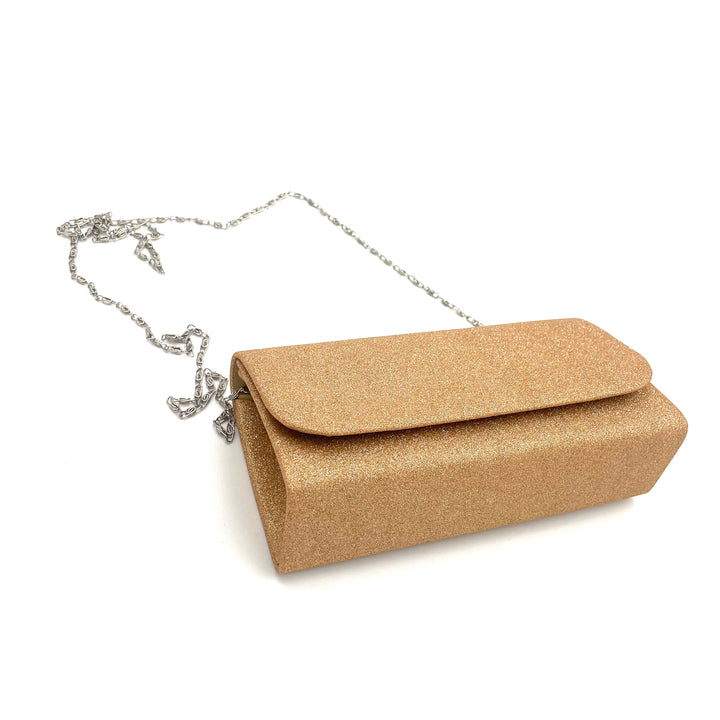 Rose gold evening clutch bag
