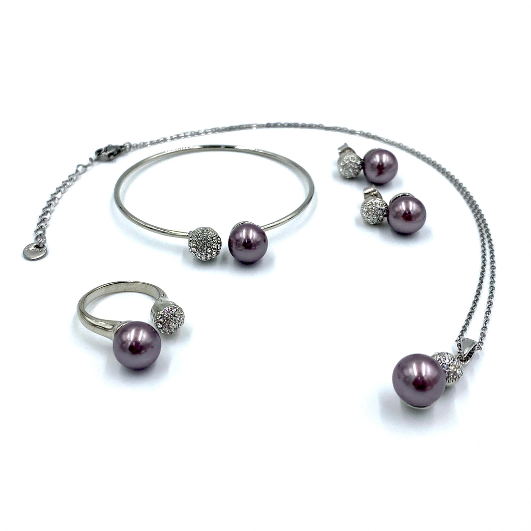 Elegant mauve pearl set