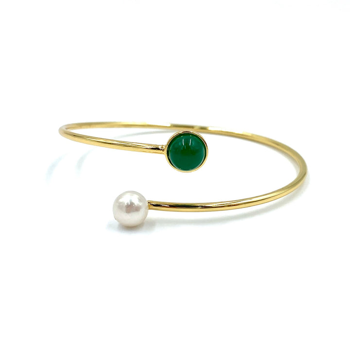 ELEGANT green and PEARL SET