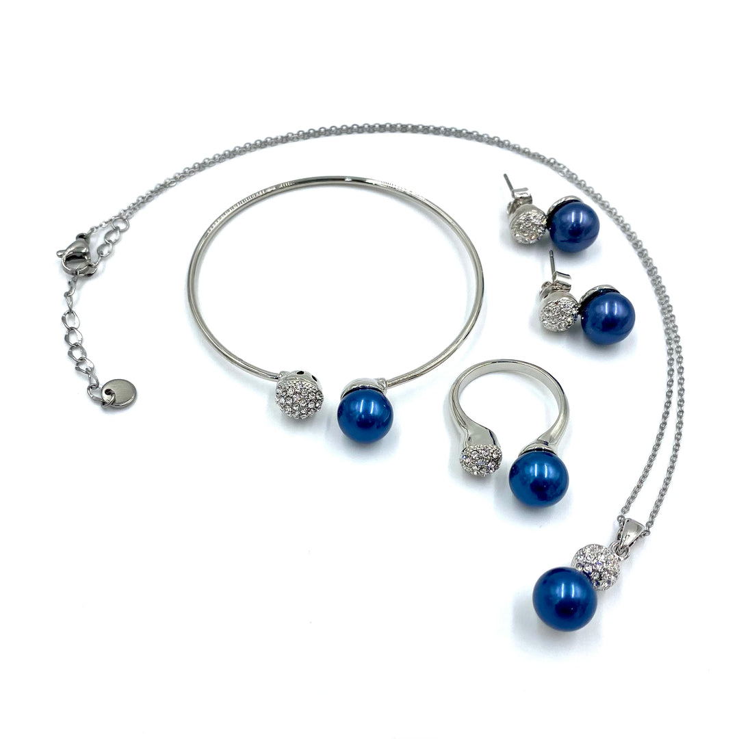 Elegant blue pearl set