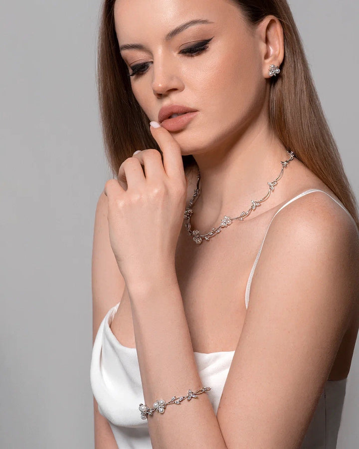 Classic Cubic zircone with pearls set