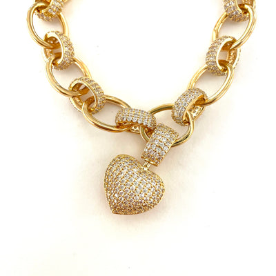 heart cz bracelet