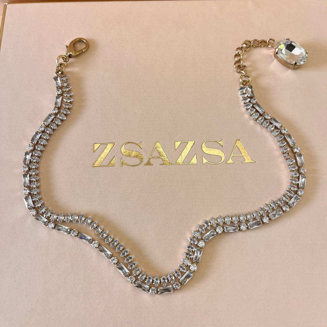 Swarovski crystals marquise and baguette choker