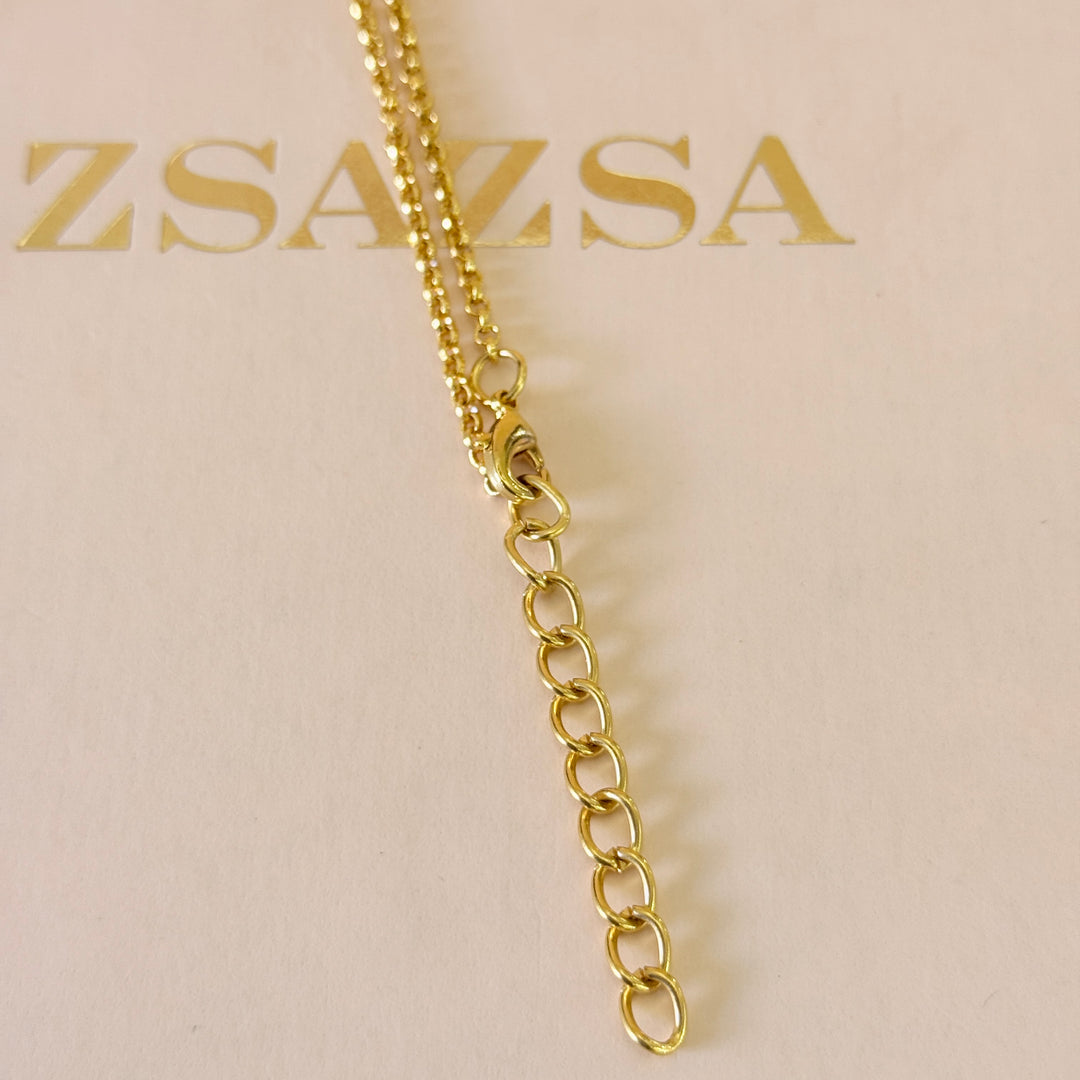 Preciosa crystals & pearls chunky gold plated pendant set