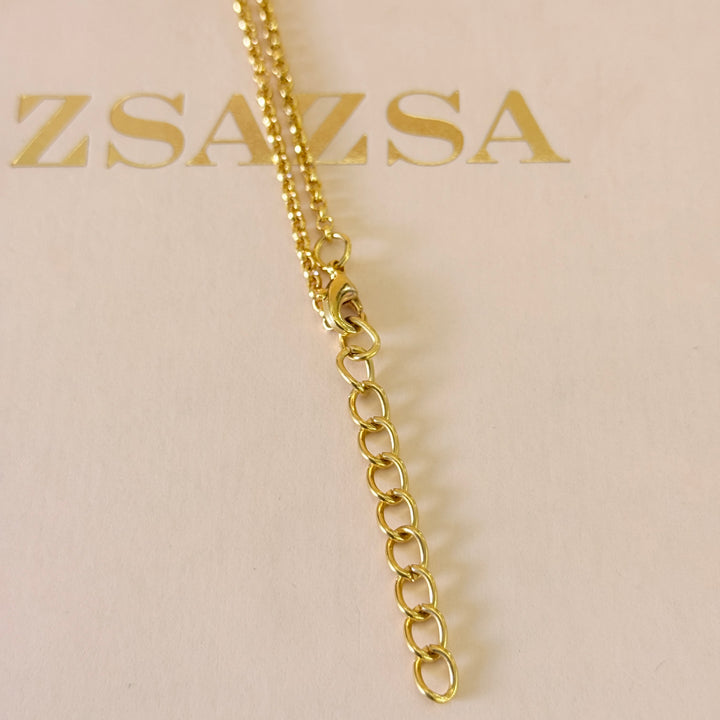 Preciosa crystals & pearls chunky gold plated pendant set