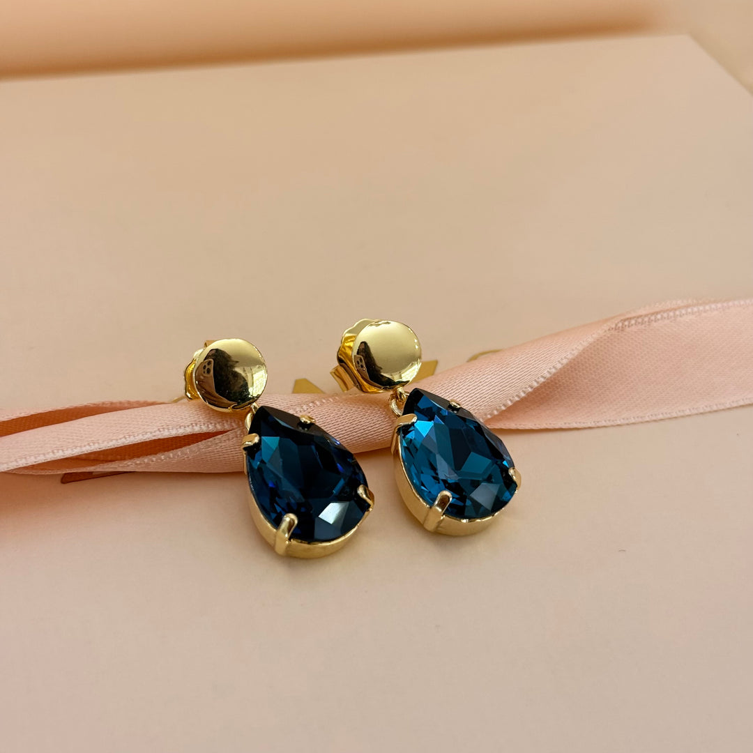 Teardrop verdemar Swarovski crystal earrings and ring