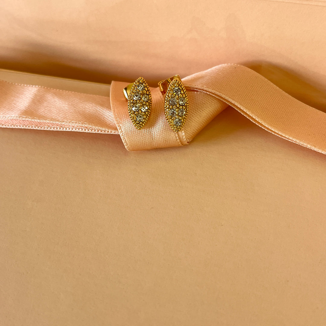 Swarovski crystals marquise shapes gold plated set