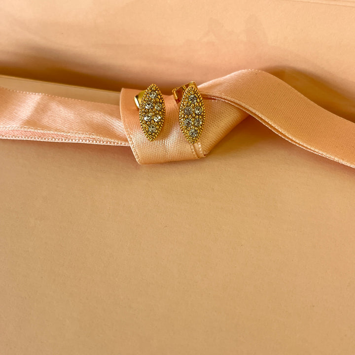Swarovski crystals marquise shapes gold plated set