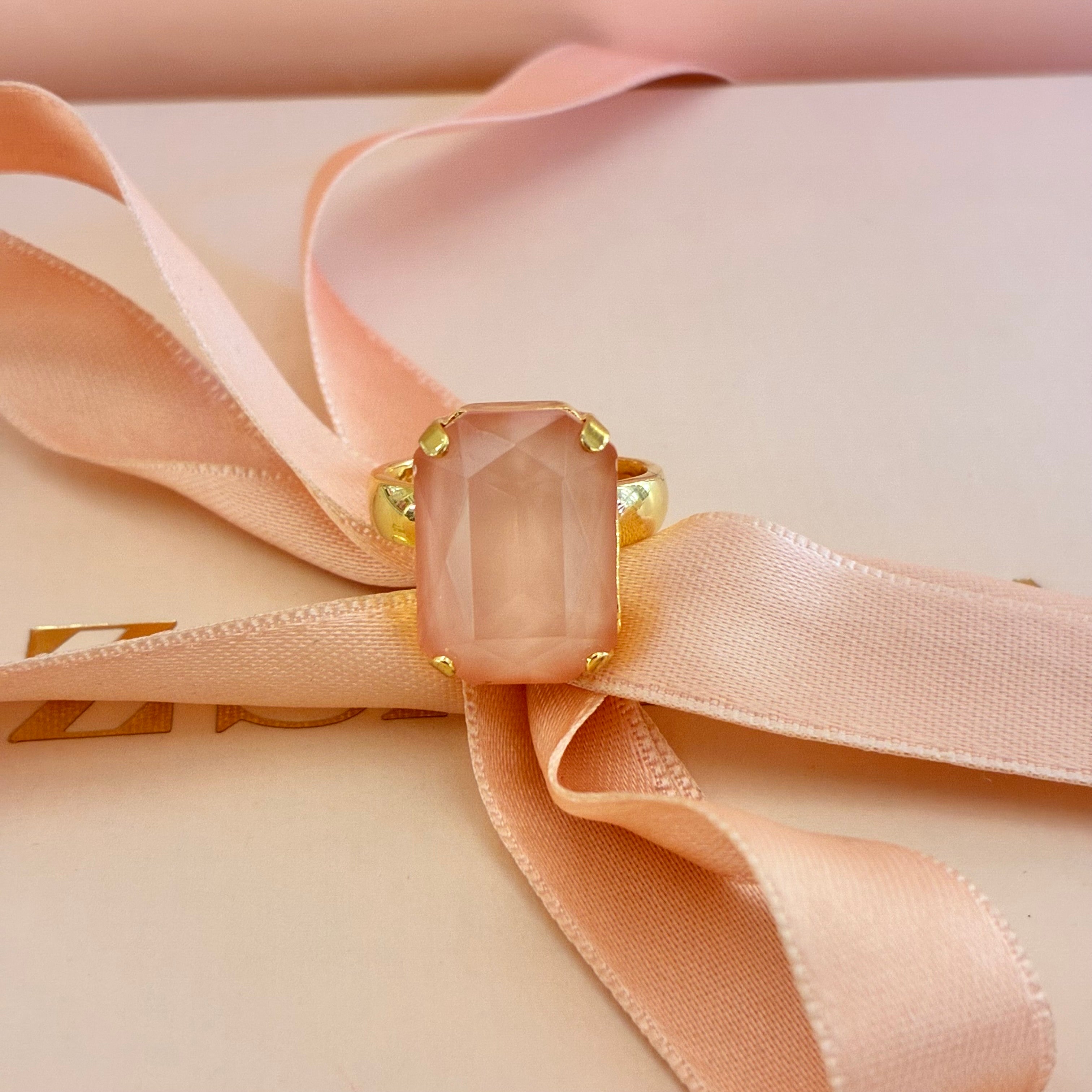 Peach Rectangular Swarovski crystals set