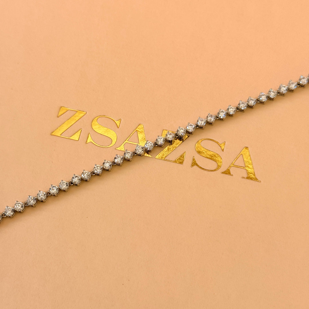 Dainty tennis zircone silver bracelet