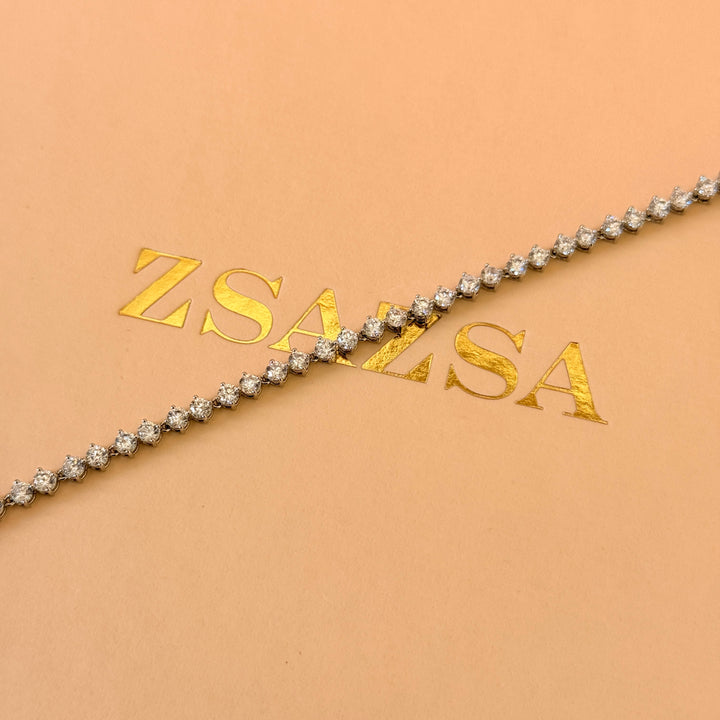 Dainty tennis zircone silver bracelet