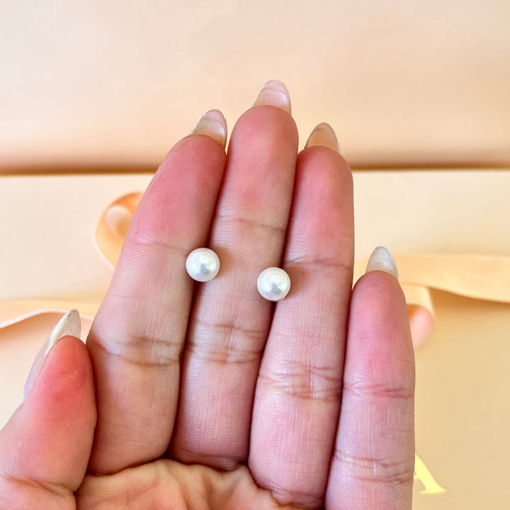 White Mallorca pearls gold plated set