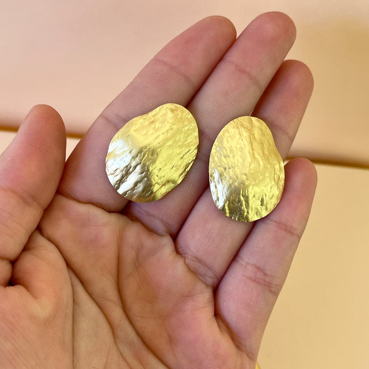 Gold handmade studs