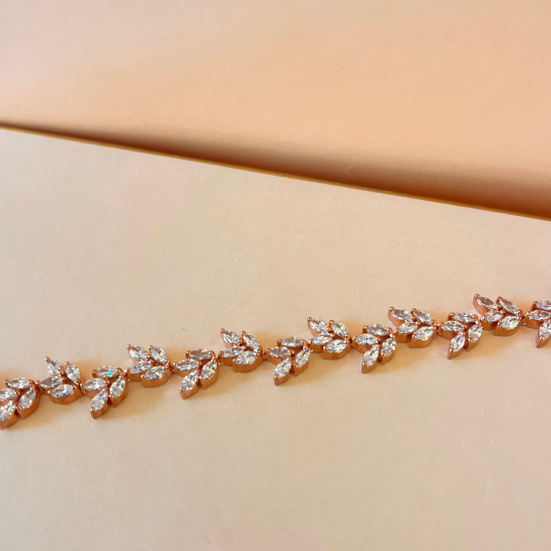 Marquise zircone rose gold plated bracelet