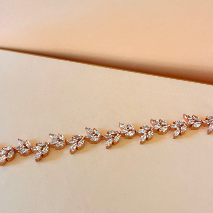 Marquise zircone rose gold plated bracelet
