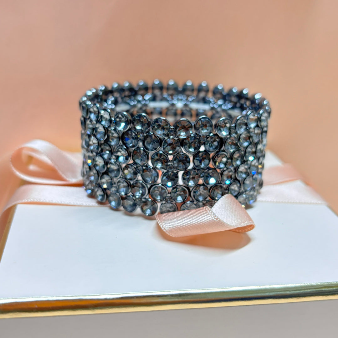 Grey rhinestone bangle