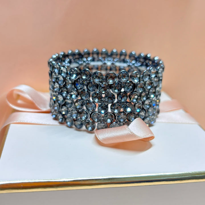 Grey rhinestone bangle