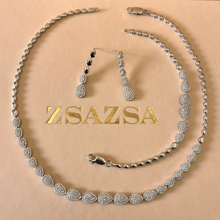 Teardrop zircone Sterling silver set