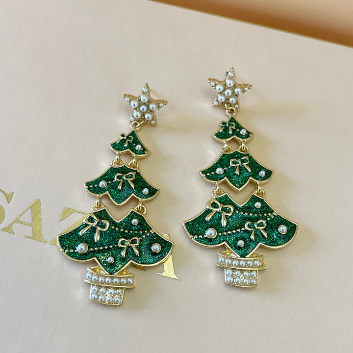 Christmas tree earrings