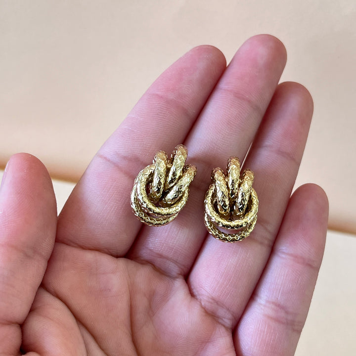 Gold handmade studs