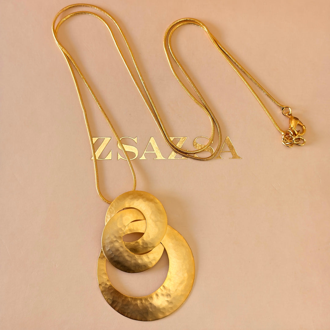 Handmade Geometric Spiral Circles Gold Set | Gold Plated | ZsaZsa
