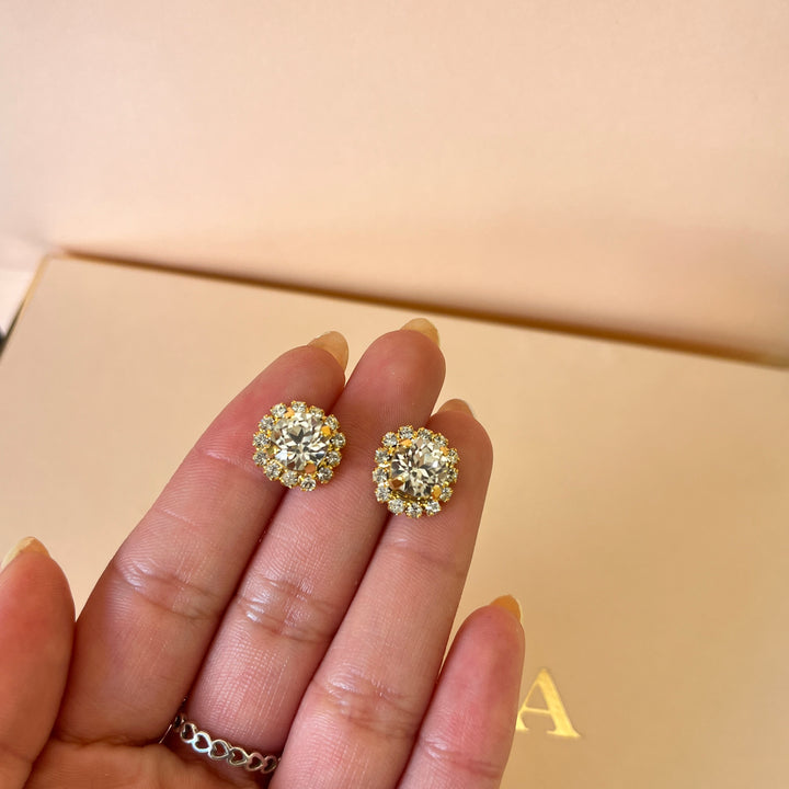 flower preciosa crystals flower gold plated set