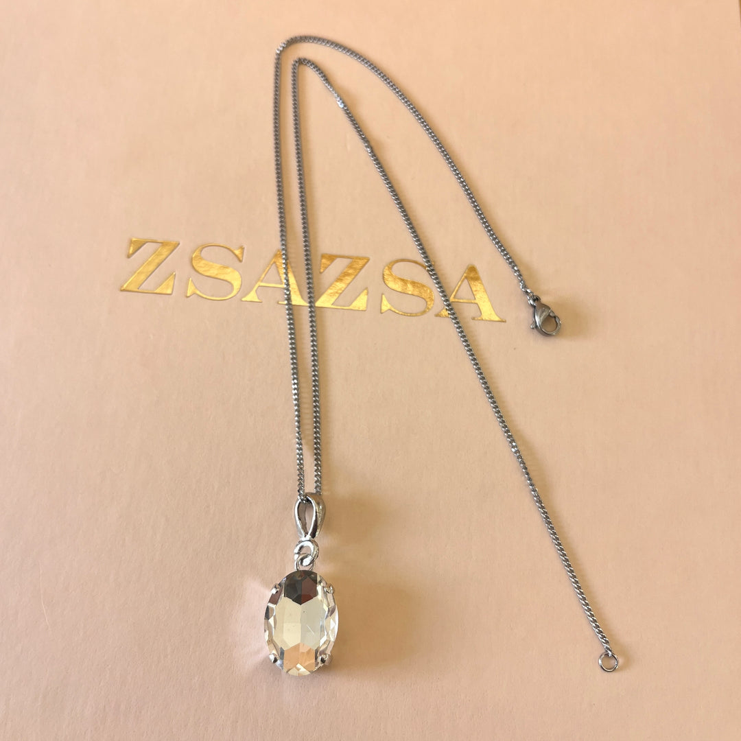 Preciosa crystals oval white gold plated set