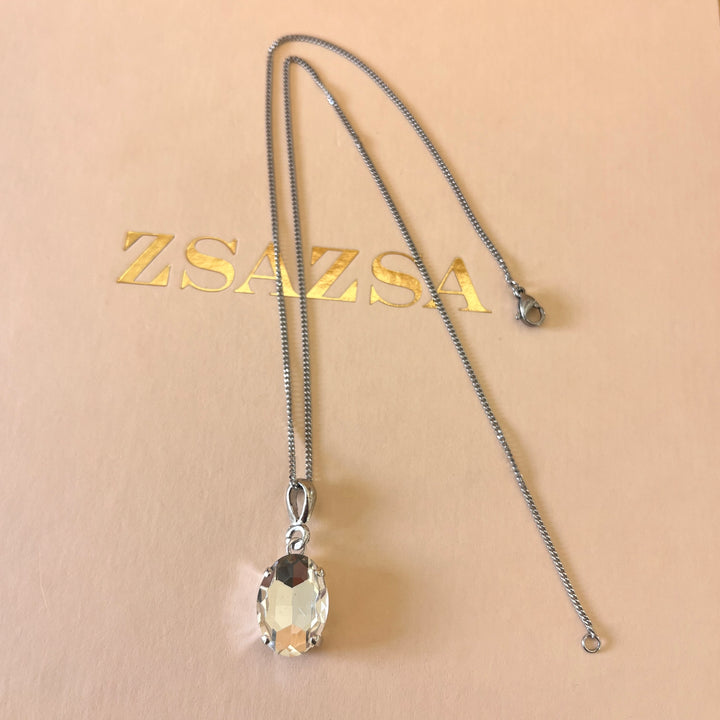 Preciosa crystals oval white gold plated set