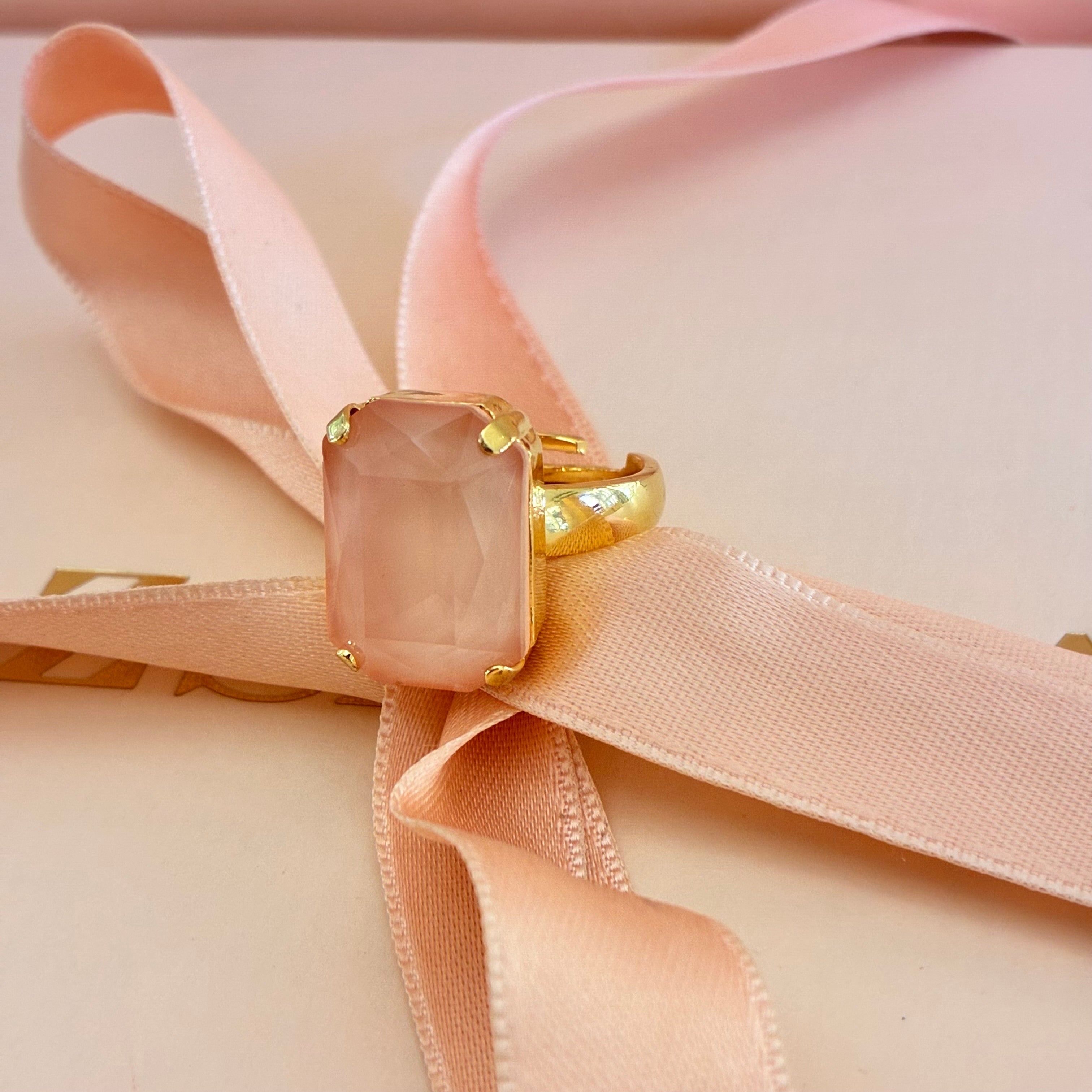 Peach Rectangular Swarovski crystals set