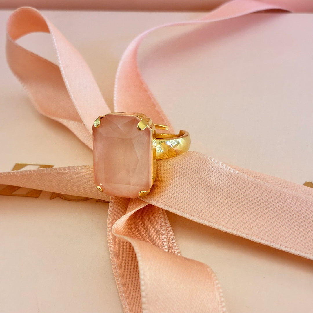 Peach Rectangular Swarovski crystals set